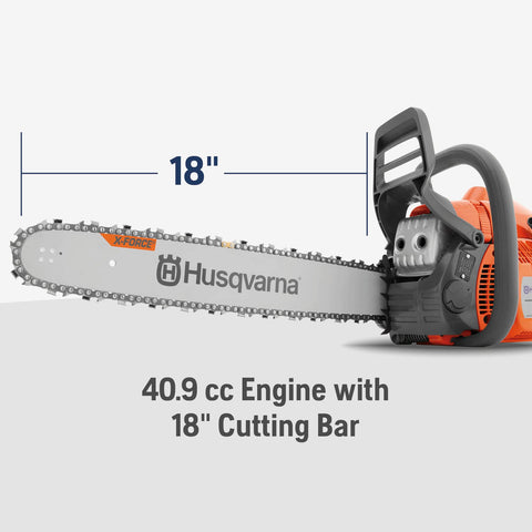 Husqvarna 440 air injection system removes debris to extend engine life.