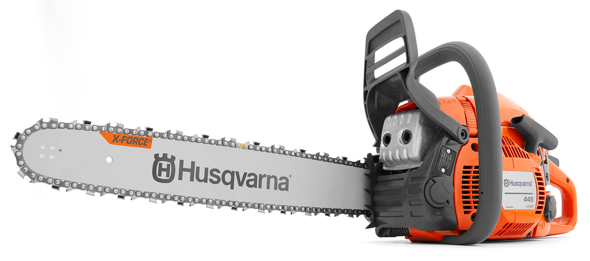 Husqvarna 445 chainsaw with 18-inch bar for versatile cutting tasks