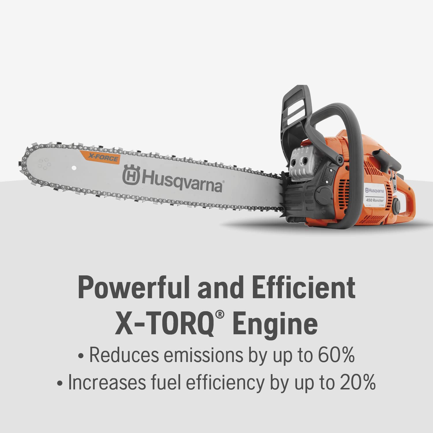 Husqvarna 450 Rancher LowVib reduces vibrations for comfortable use.