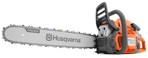 Husqvarna 455 Rancher with a 20-inch bar ready for wood cutting tasks