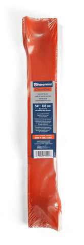 Husqvarna 54-inch ClearCut Hi-Lift blade installation on mower enables quick setup