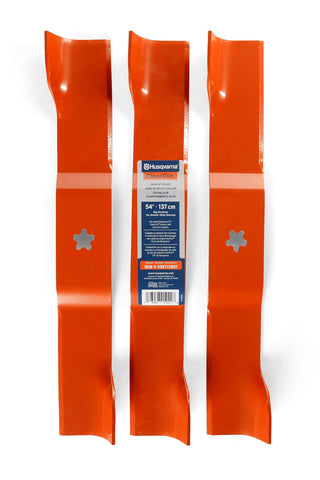 Husqvarna 54-inch ClearCut Hi-Lift blades pack improves mulching and cut quality