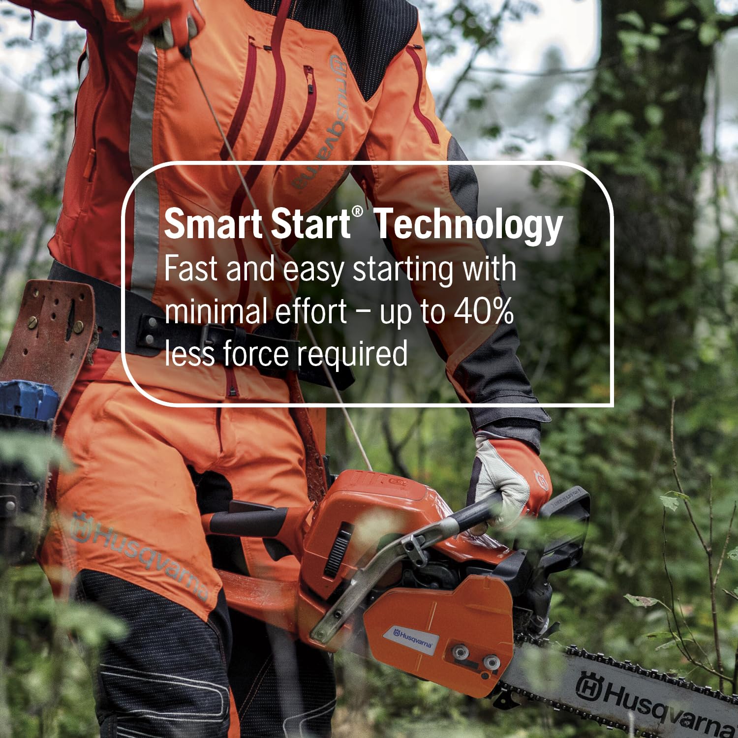 Husqvarna 555 anti-vibration system reducing fatigue during long sessions