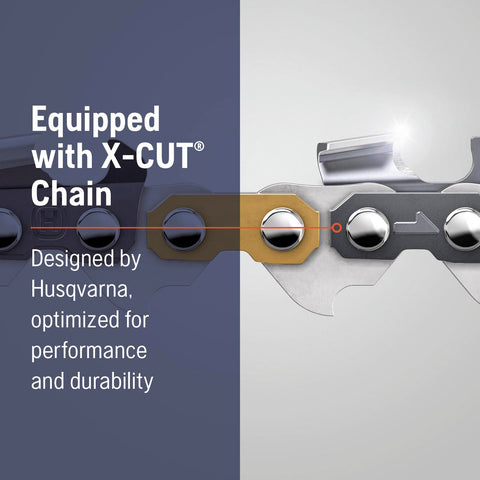 Husqvarna 555 side-mounted tensioning system enabling quick bar adjustments
