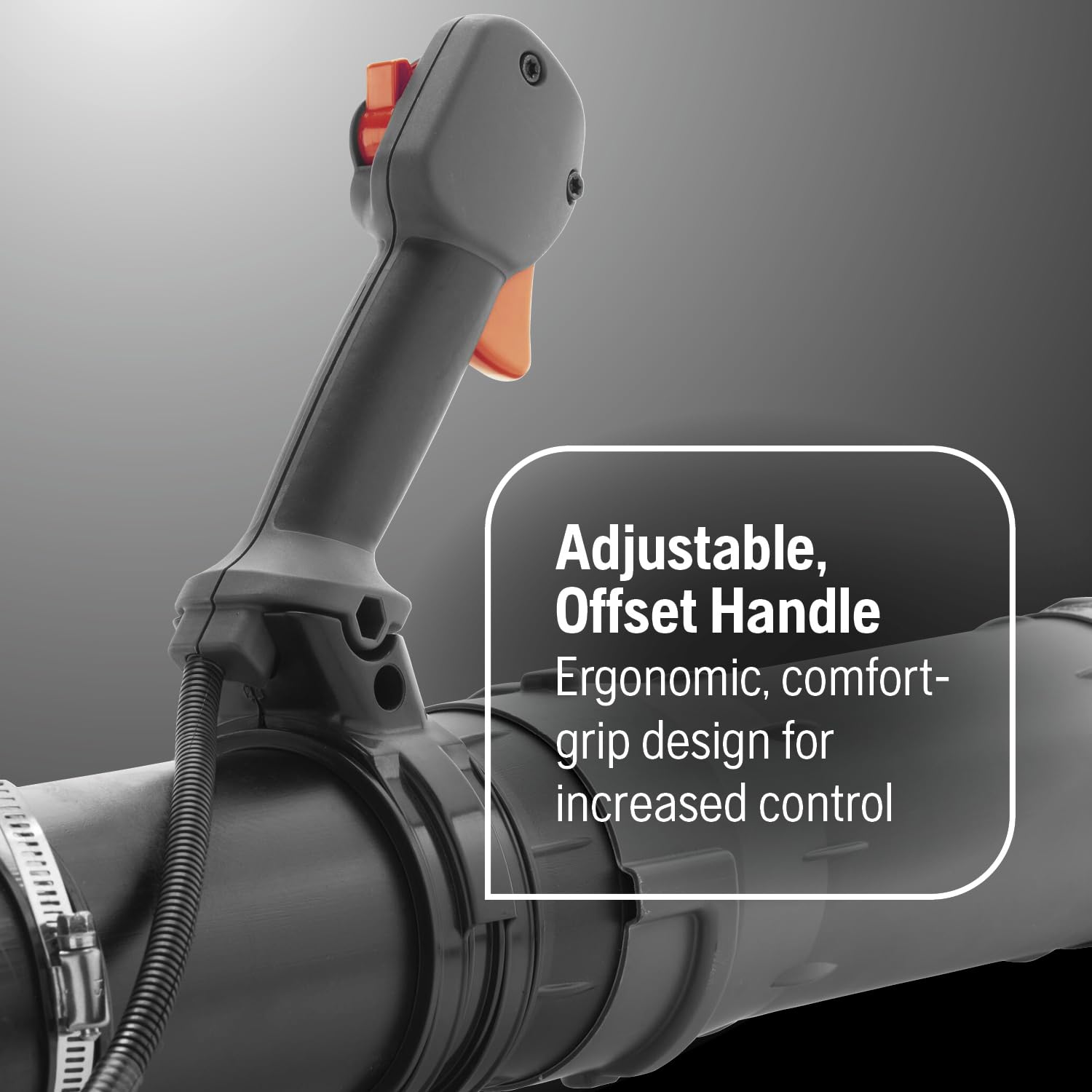 Husqvarna 570BTS ventilated harness with wide straps reduces fatigue.