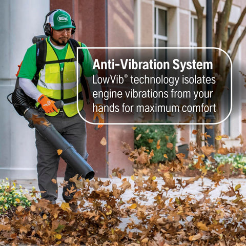 Husqvarna 580BTS LowVib system minimizes vibrations for smoother handling.