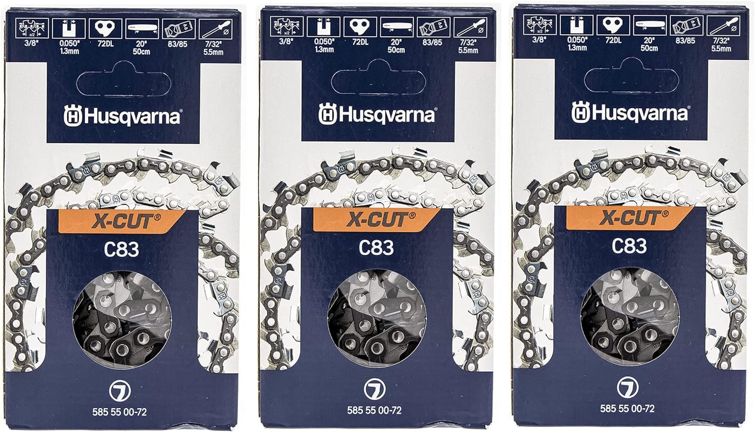 Husqvarna 585550072 chain demonstrates fast, efficient cutting