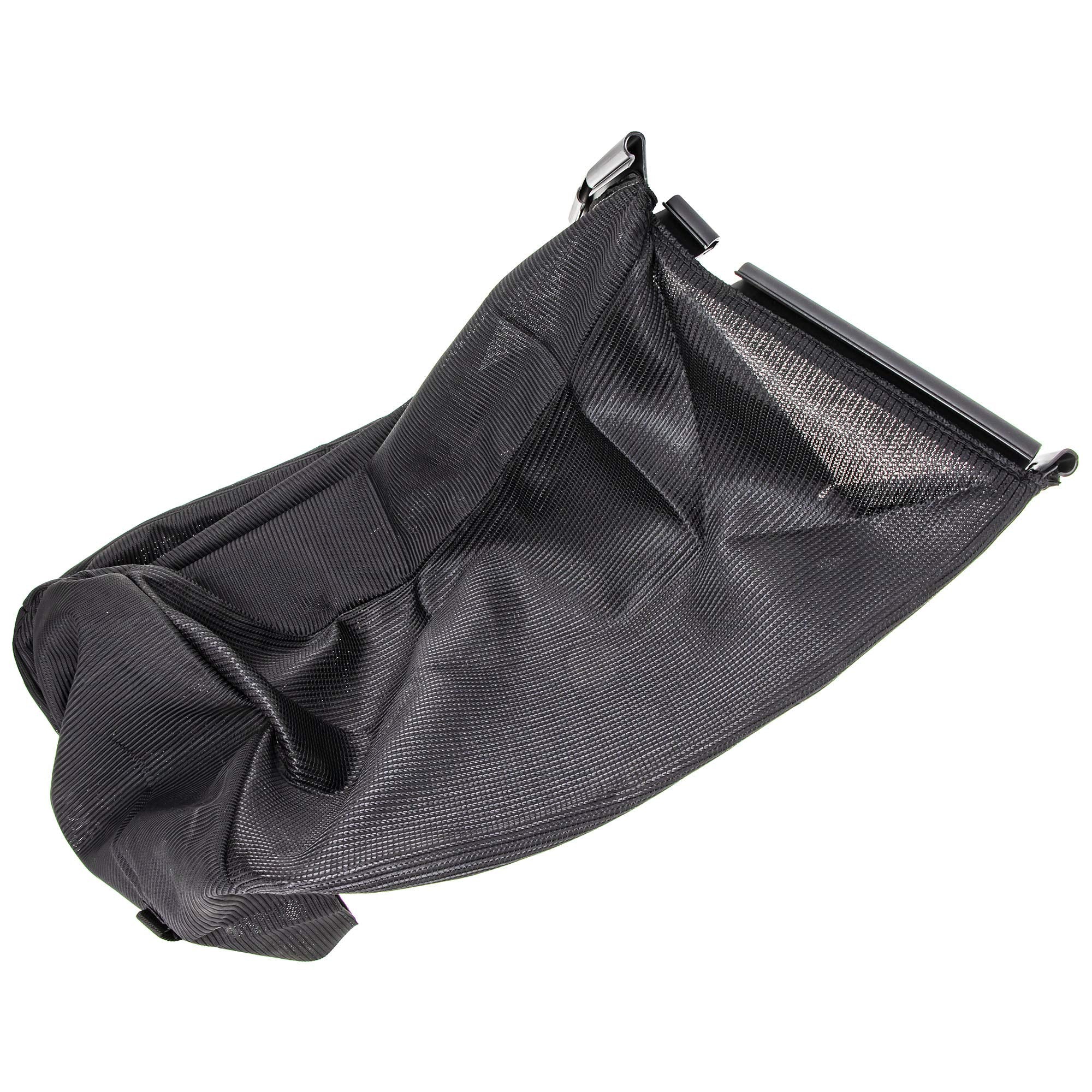 Husqvarna grass catcher bag on mower fits LC221Z and LC221AH for easy yard cleanups.