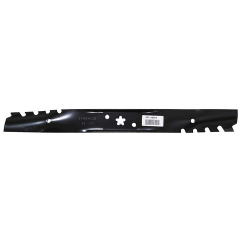 Husqvarna 587199603 blade front view highlights precise 22-inch mulching edge for even cuts
