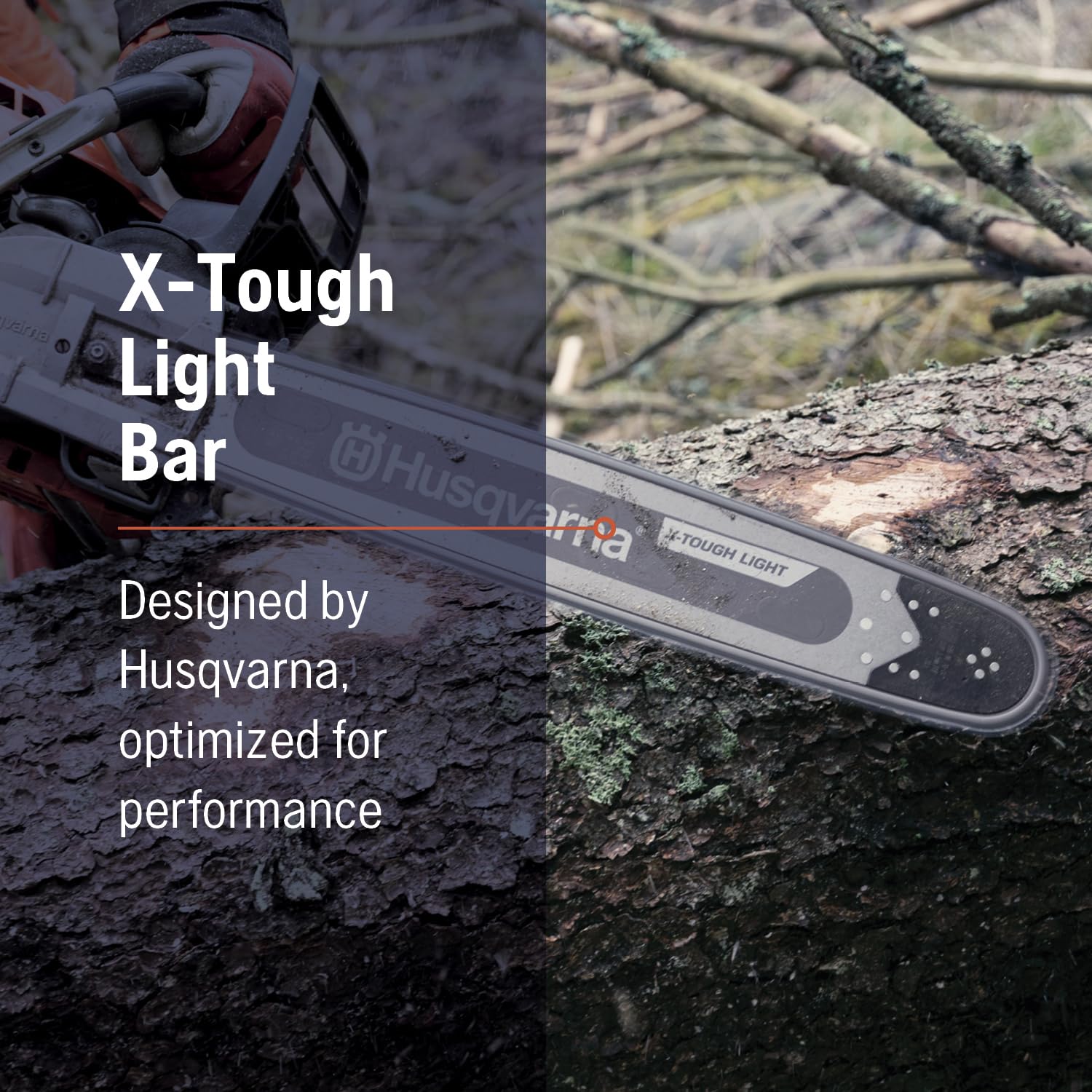 Husqvarna coated bar resists scratches and corrosion in harsh conditions.
