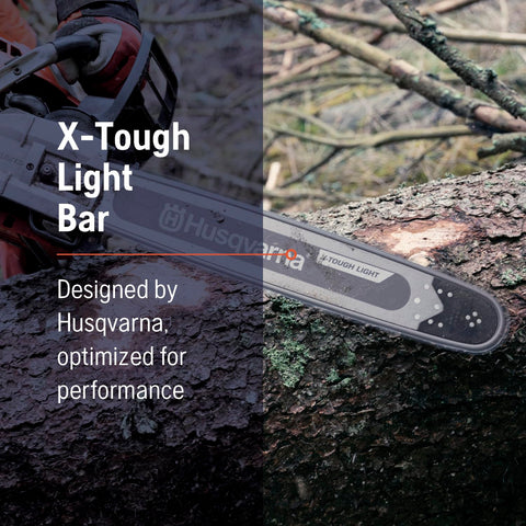 Husqvarna coated bar resists scratches and corrosion in harsh conditions.