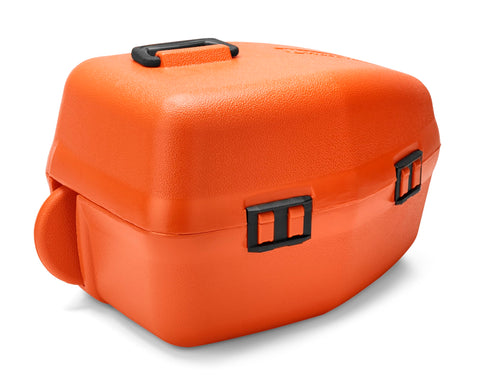 Husqvarna Classic carrying case interior with tool compartments for filing tools and oils