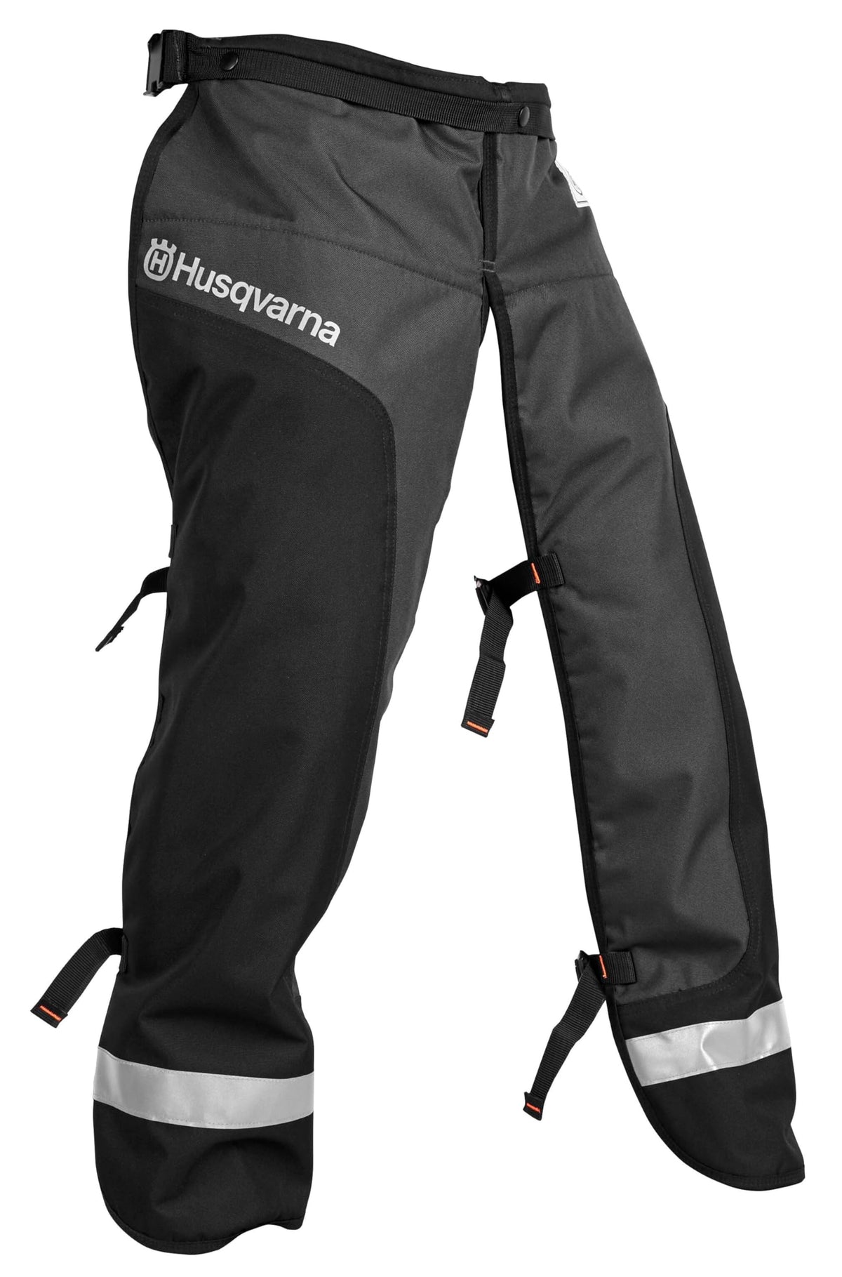 Husqvarna functional apron chainsaw chaps with adjustable waist for a secure fit.