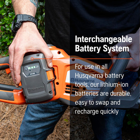 Husqvarna Hedge Master 320iHD60 battery pack powering long cordless sessions