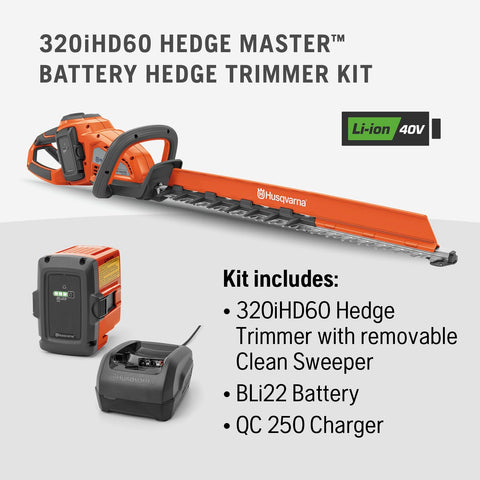 Brushless motor on Husqvarna Hedge Master 320iHD60 delivering high torque and durability