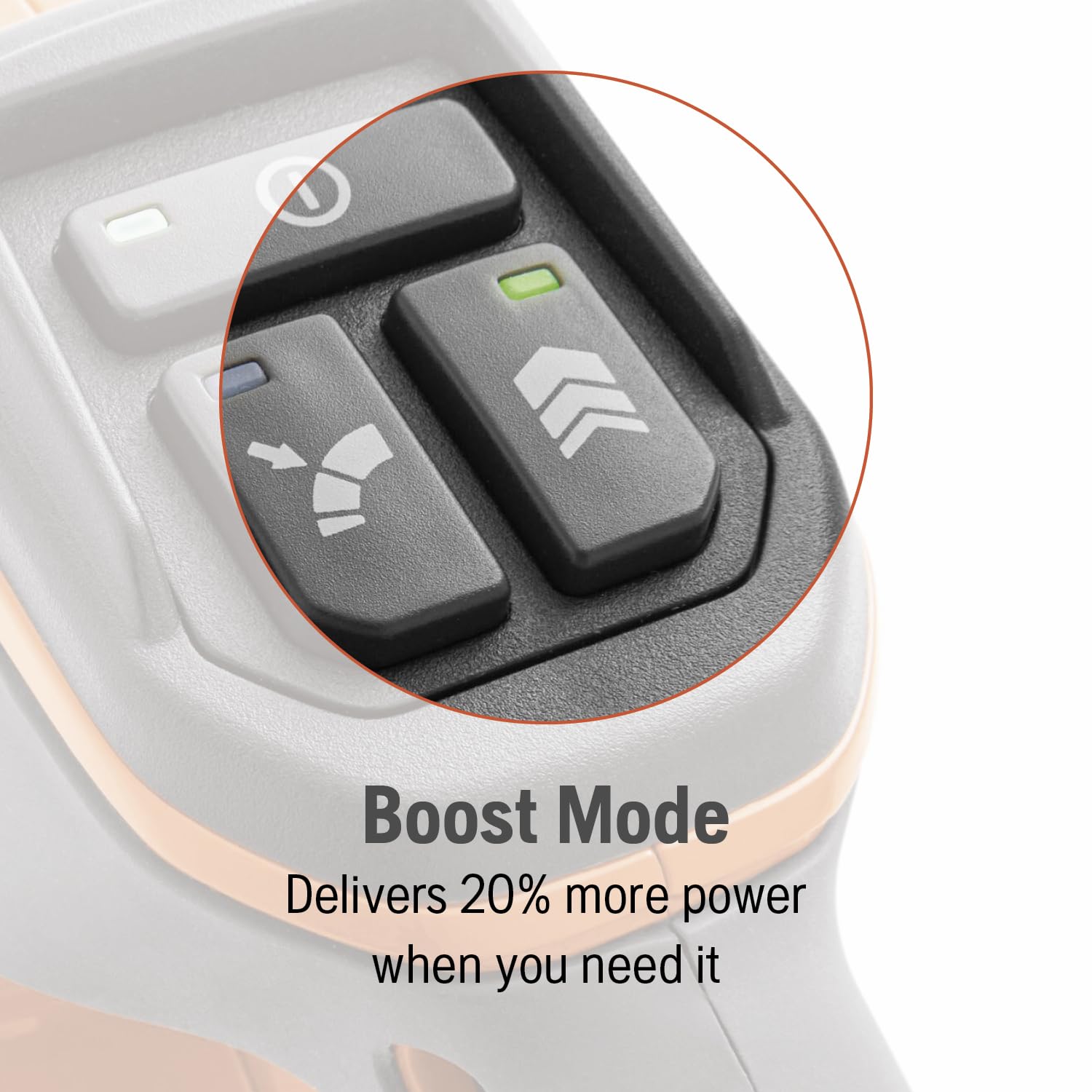 Charger included image highlights quick recharge for longer yard cleanup sessions.