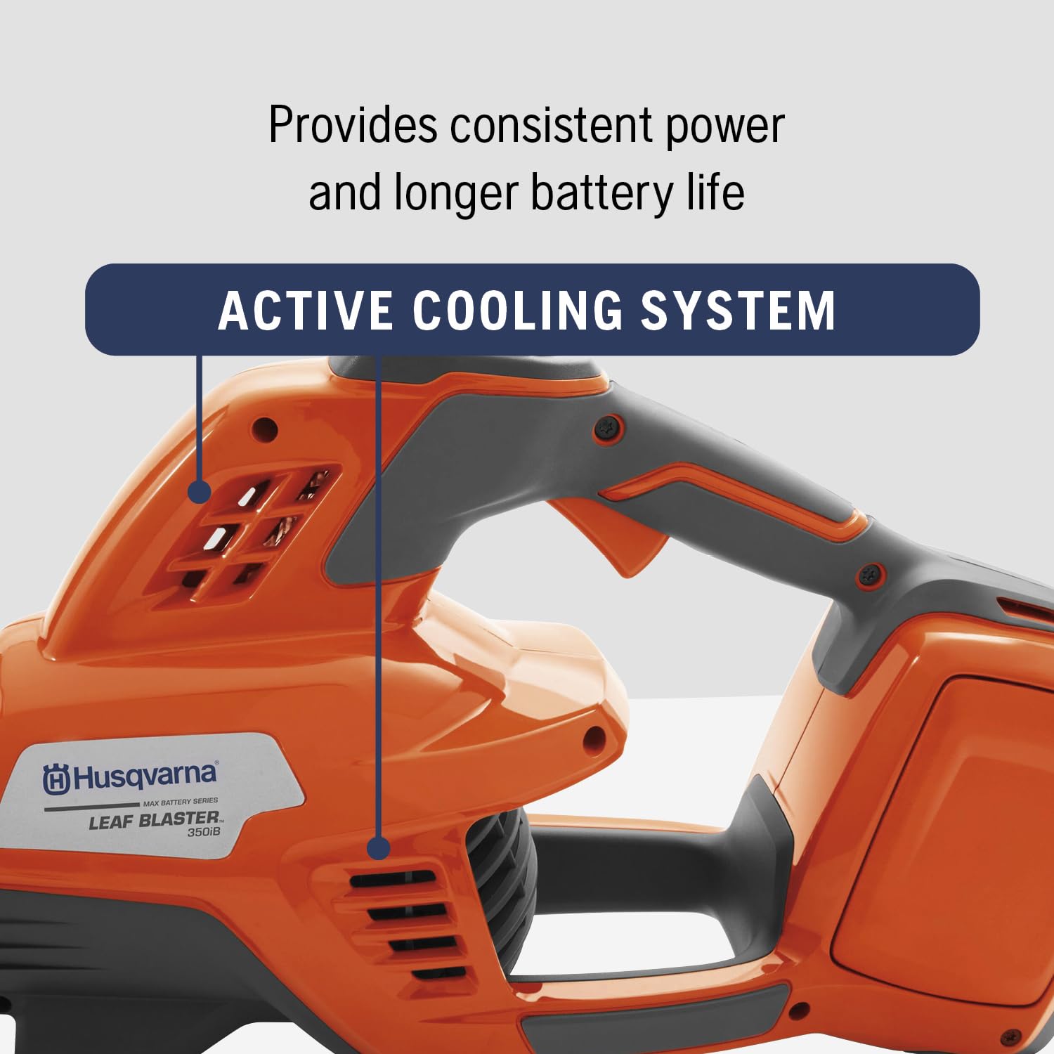Cruise-control feature demonstrates steady air flow for consistent leaf clearing.