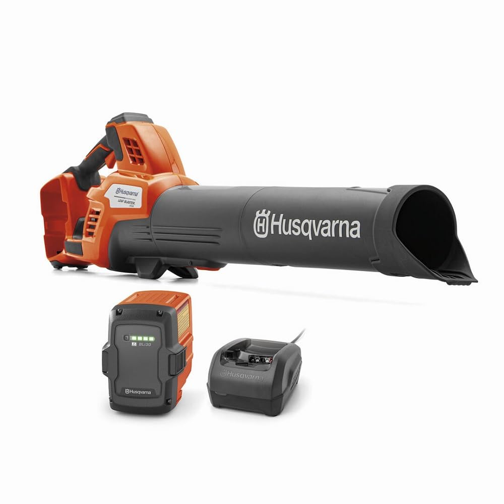 Husqvarna Leaf Blaster 350ib front view shows a compact, balanced design for easy handling.