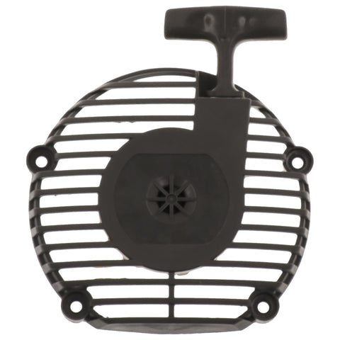 Husqvarna leaf blower recoil starter housing close-up, OEM part for reliable starts.