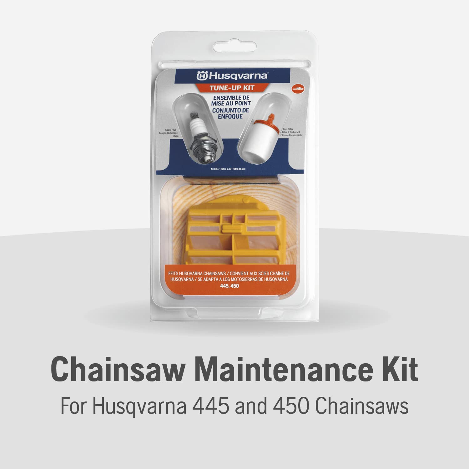 Husqvarna maintenance kit 445-450 spark plug enhances ignition reliability