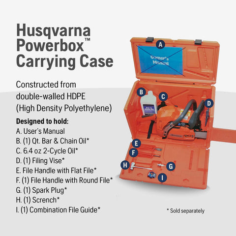 Husky leash stabilizes smaller saws inside the Powerbox case during transport