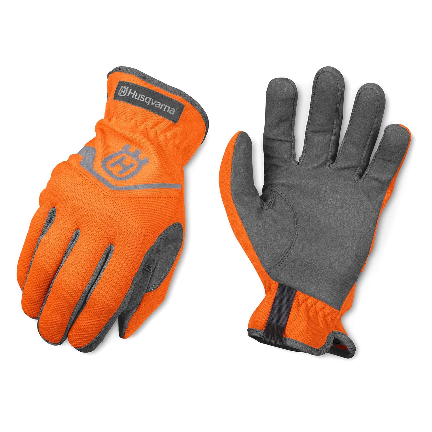 Husqvarna safety gloves large size offering grip and comfort during yard work.