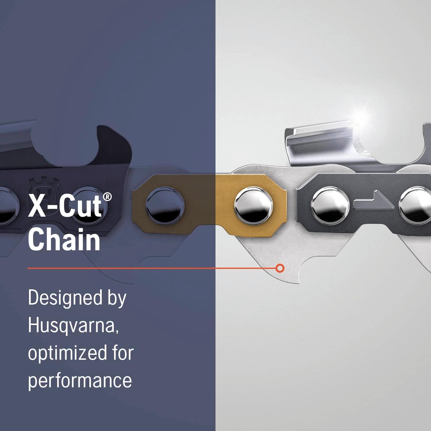 Husqvarna SP33G X-Cut 18-inch chain with 72 drive links supports steady operation.