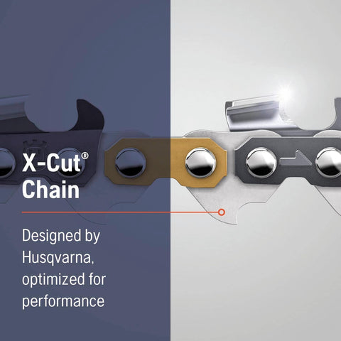Husqvarna SP33G X-Cut 18-inch chain with 72 drive links supports steady operation.