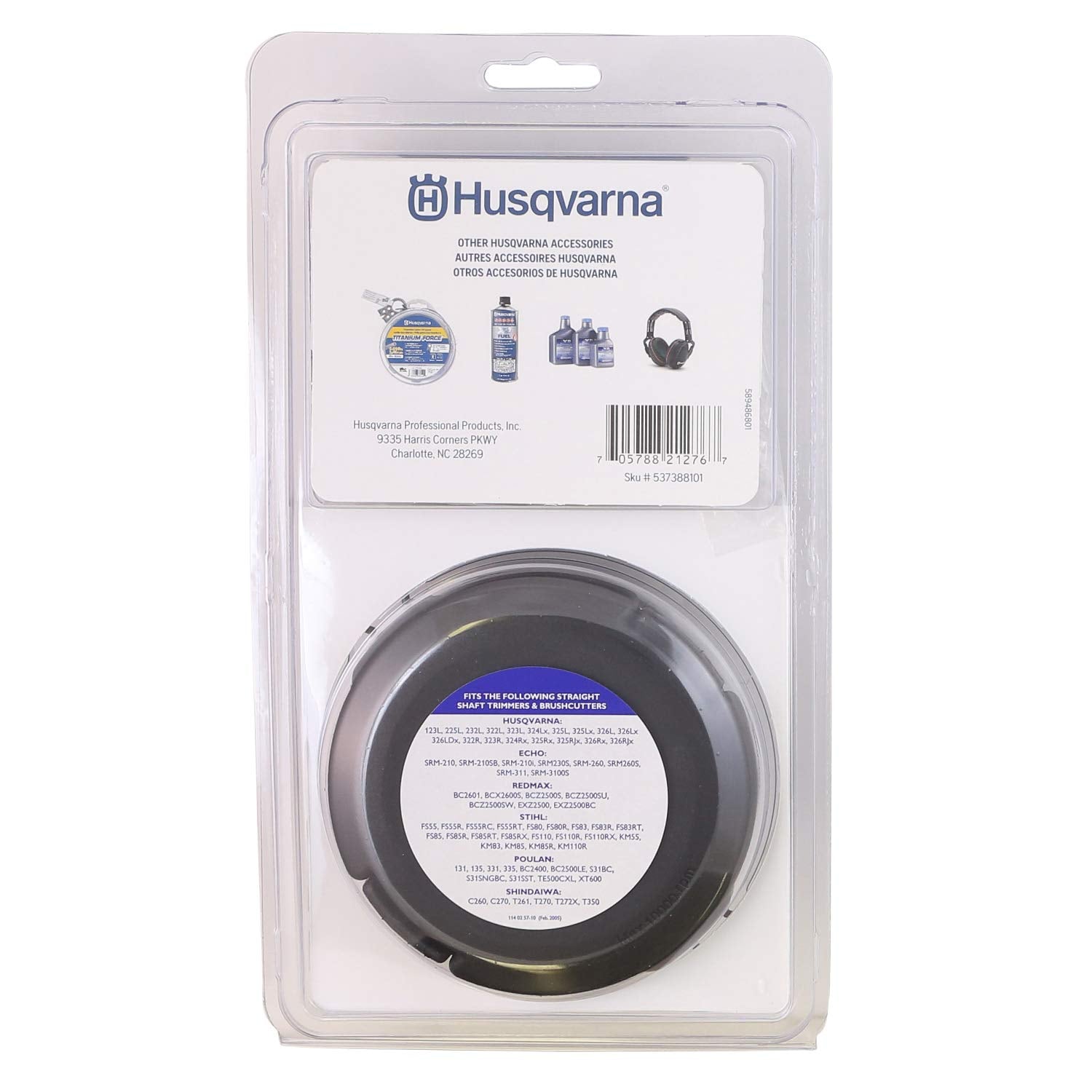 Husqvarna T35 easy-load cap design enables quick line reload without upside-down handling.