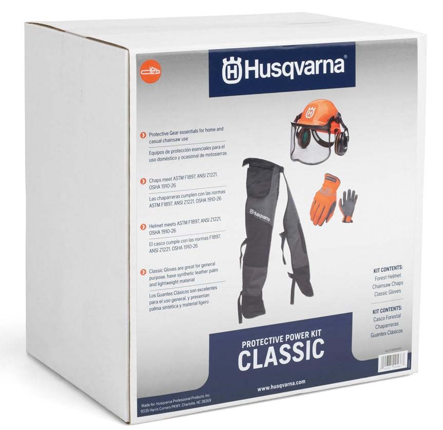 Husqvarna Tek Warp protective layers reduce abrasion risk during handling.