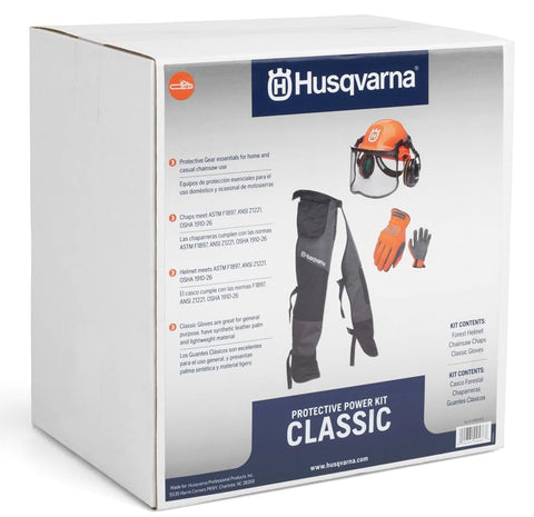 Husqvarna Tek Warp protective layers reduce abrasion risk during handling.