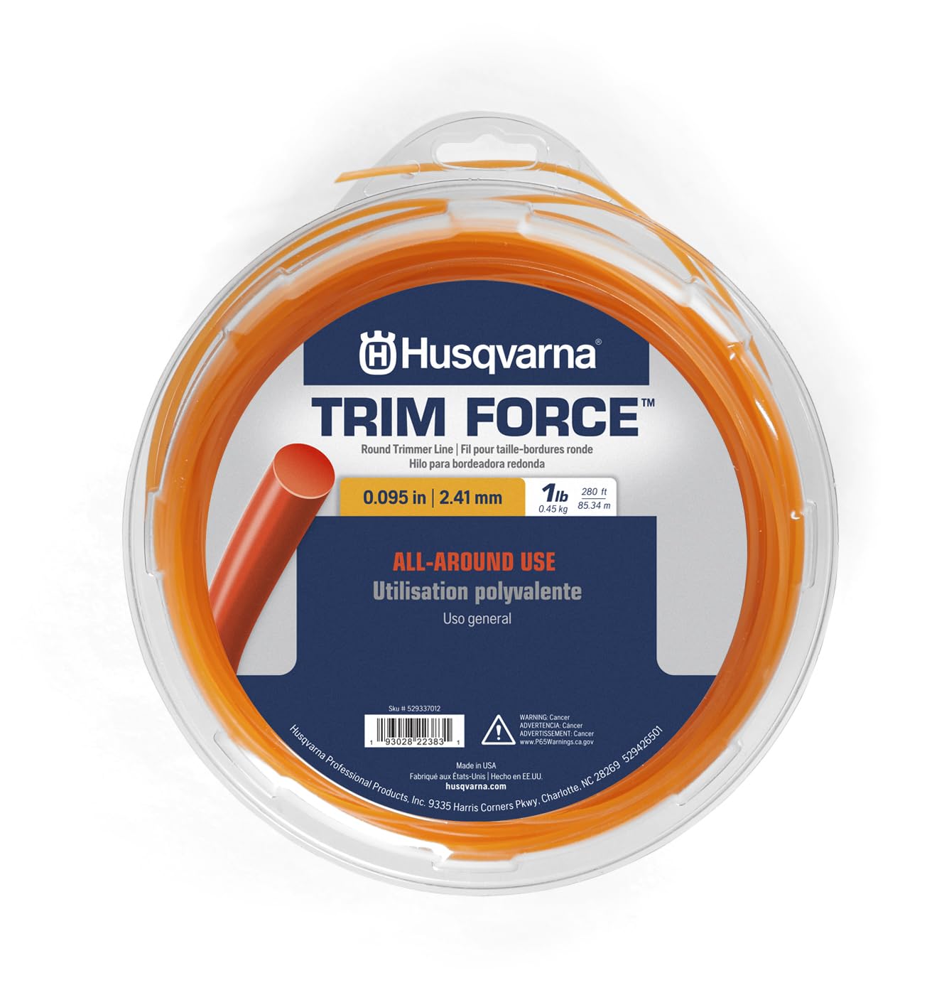 Husqvarna Trim Force .095-inch spool for precise edging and trimming.