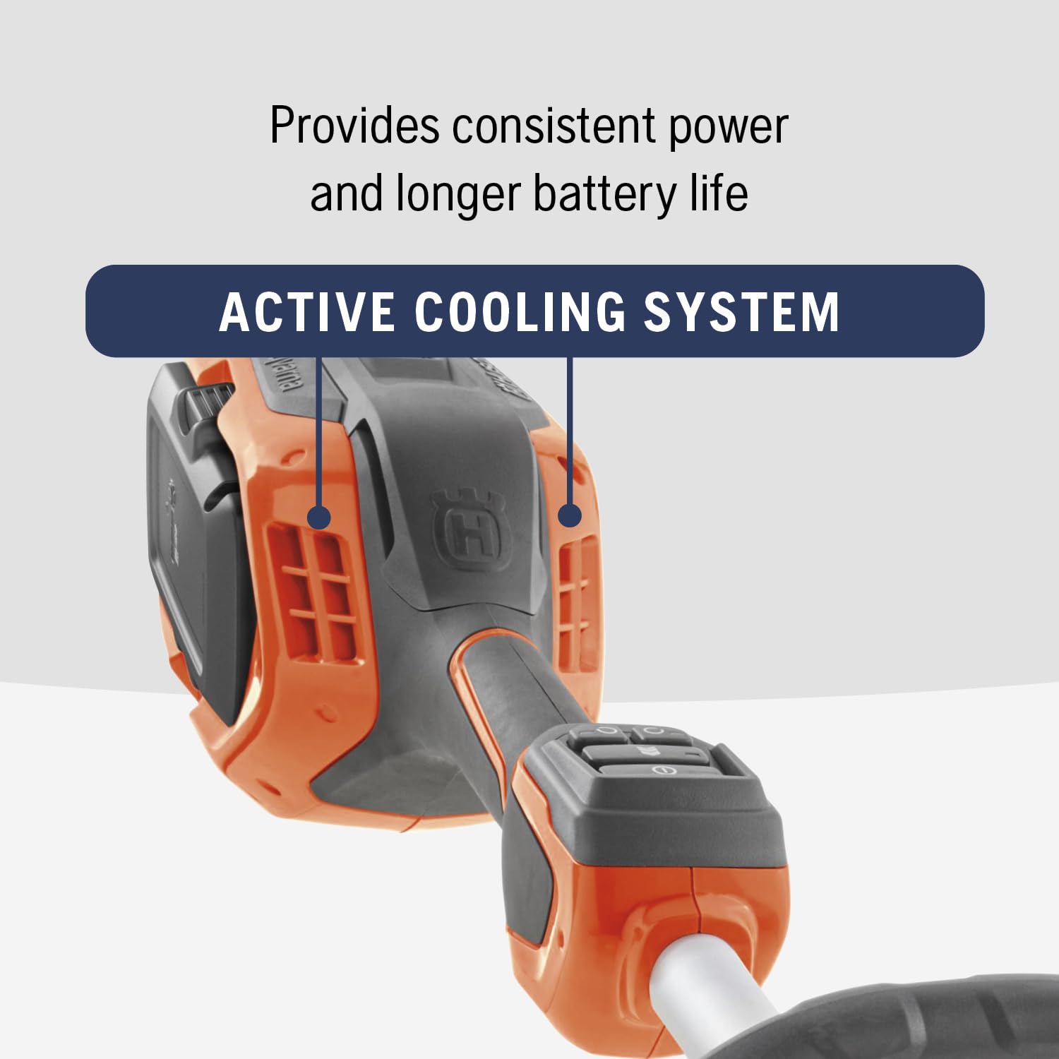 Husqvarna WeedEater 320iL LowVib reduces vibration for comfort.
