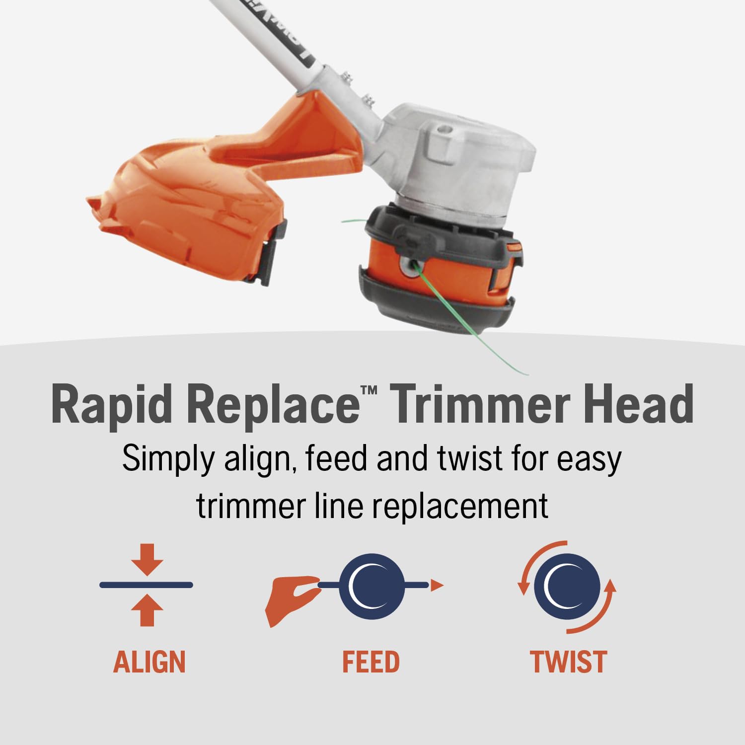 Husqvarna WeedEater 320iL rapid replace trimmer head speeds loading.