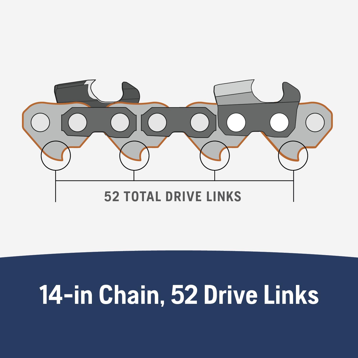 Husqvarna X-Cut S93G 14-inch chain pre-stretched for longer service.