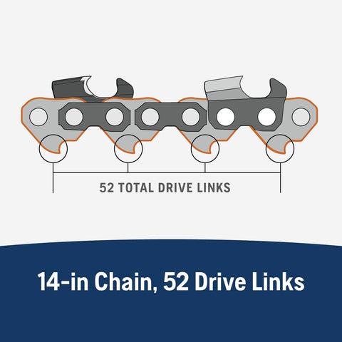 Husqvarna X-Cut S93G 14-inch chain pre-stretched for longer service.
