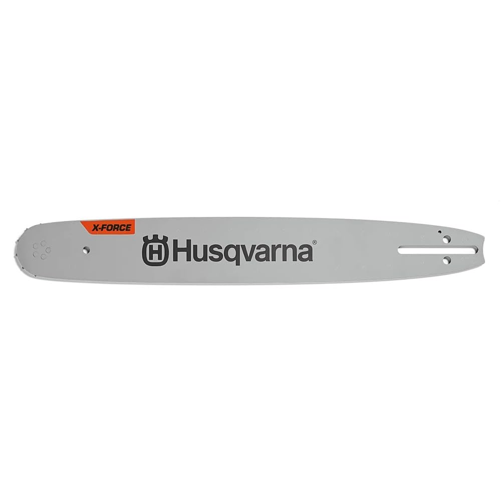 Husqvarna X-Force 20-inch bars in orange-gray for smoother cuts and durability
