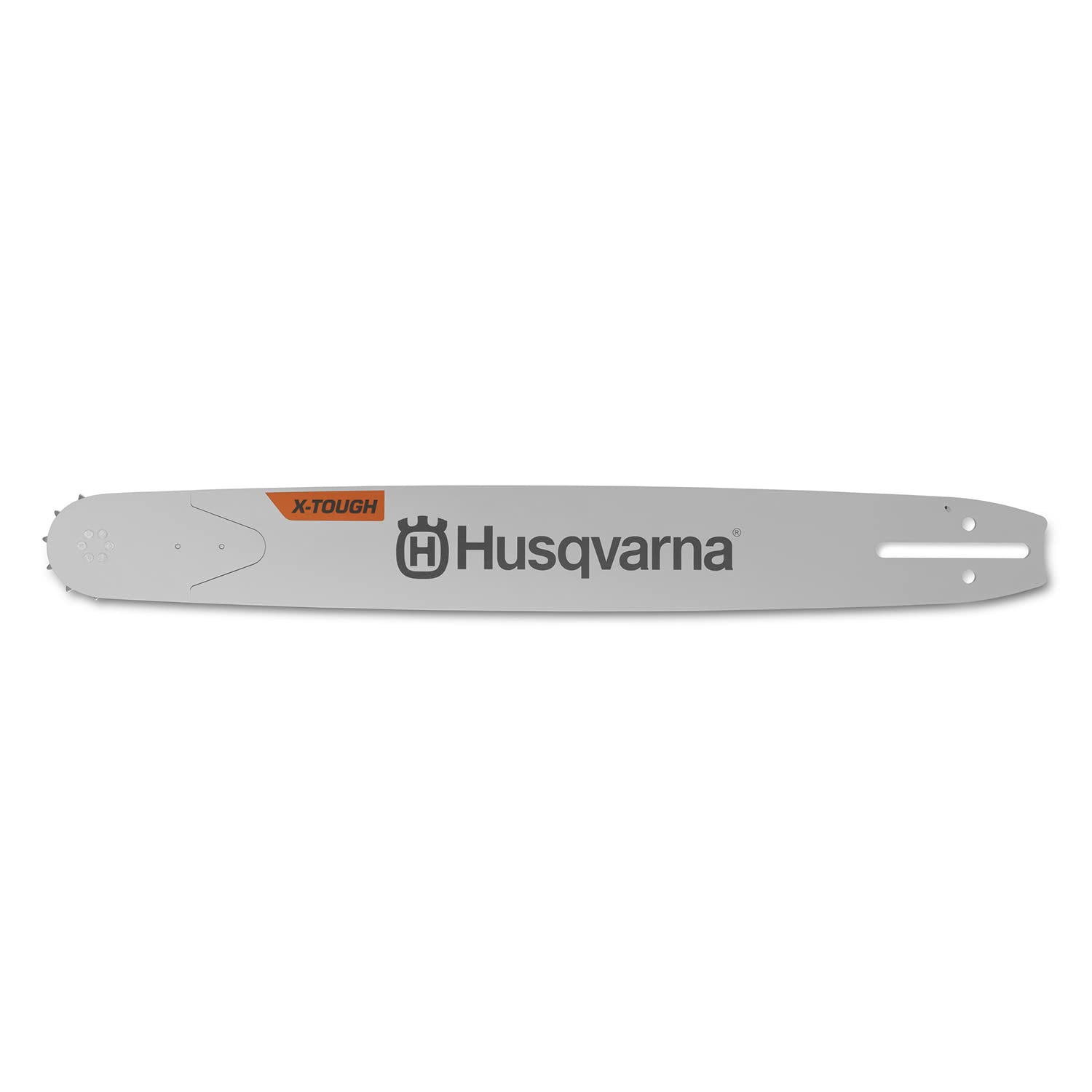 Husqvarna X-Tough 24in RSN bar front view for durable cutting performance.