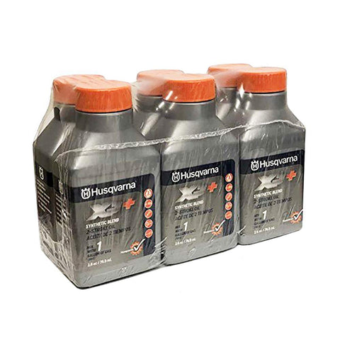 Husqvarna XP+ 2-stroke oil bottle in bulk pack for reliable lubrication in small engines