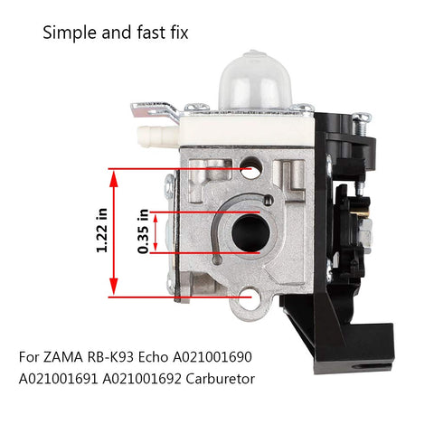 Huswell PAS225 carburetor kit air filter highlighted for clean operation.