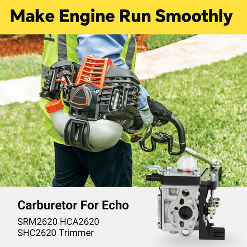 HUSWELL SRM 2620 carburetor close-up highlighting precise jet work for steady performance