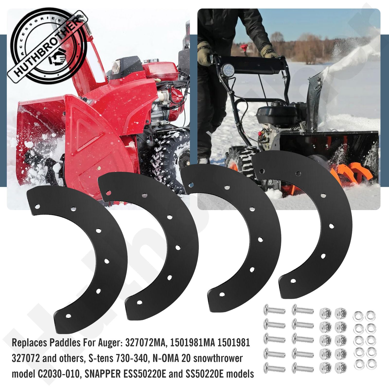 Bolts nylon locknuts washers prevent paddle wear during replacement