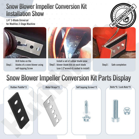 Huthbrother kit components laid out for two-stage blower modification