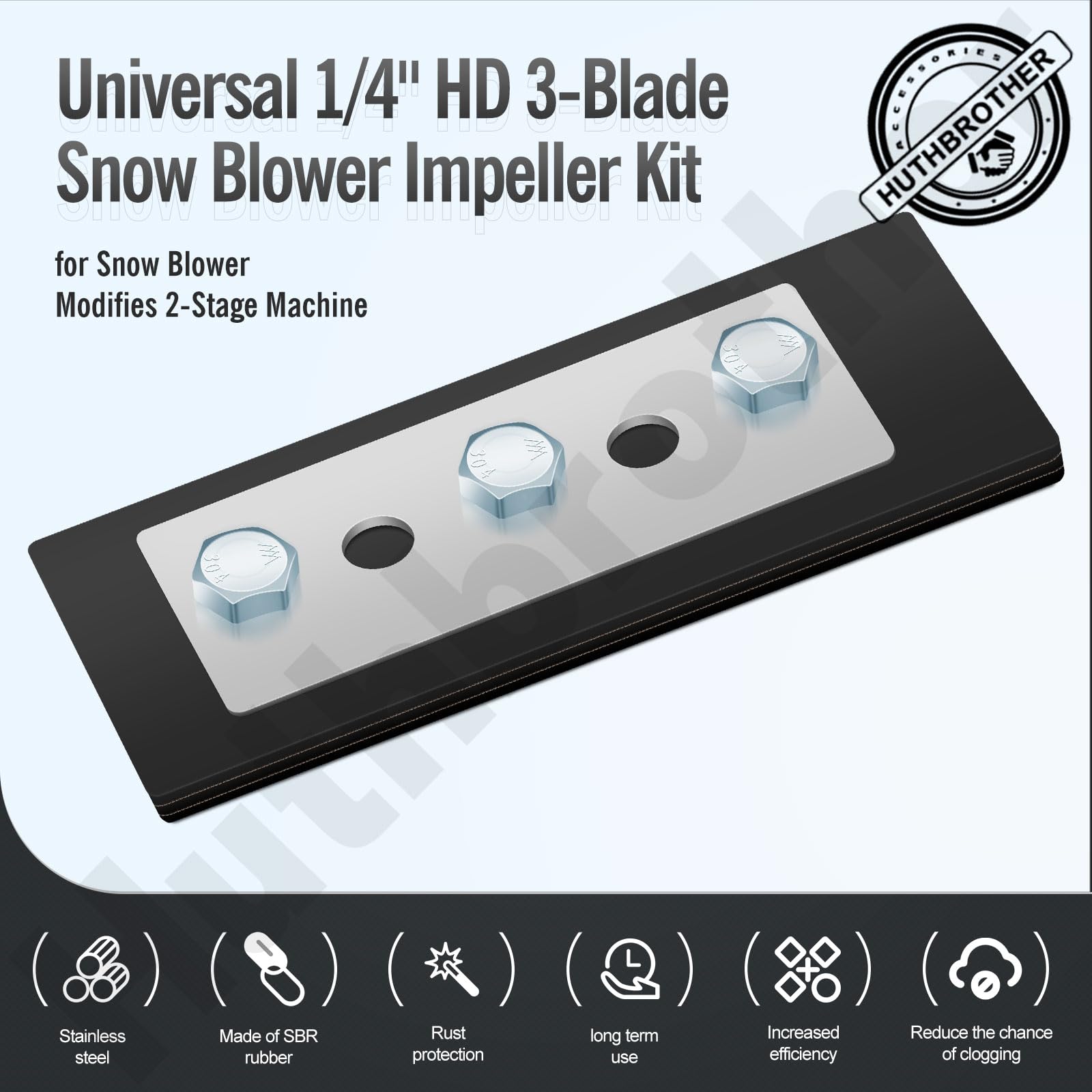 Metal strap plates securing paddles for durable impeller modification