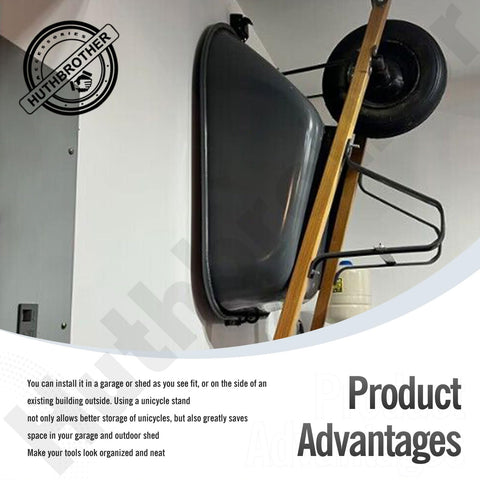Huthbrother outdoor-indoor-use bracket mounted on wall saves space.