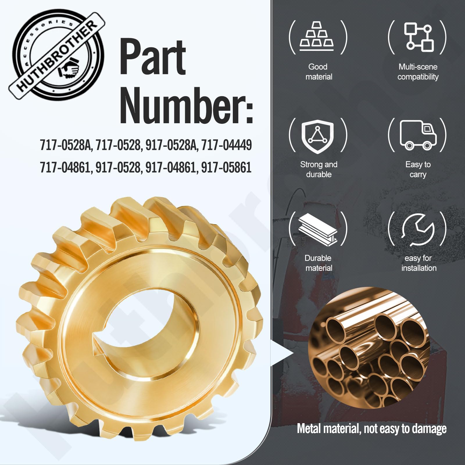 Huthbrother replacement part pack includes versatile compatibility for snowblowers.