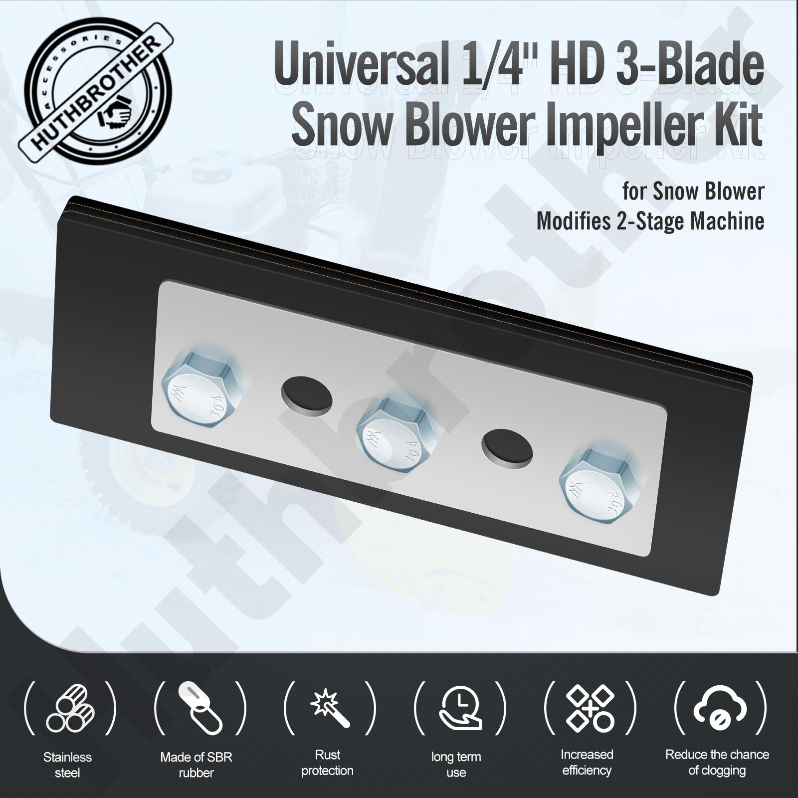 Huthbrother bolts and nuts simplify quick installation.