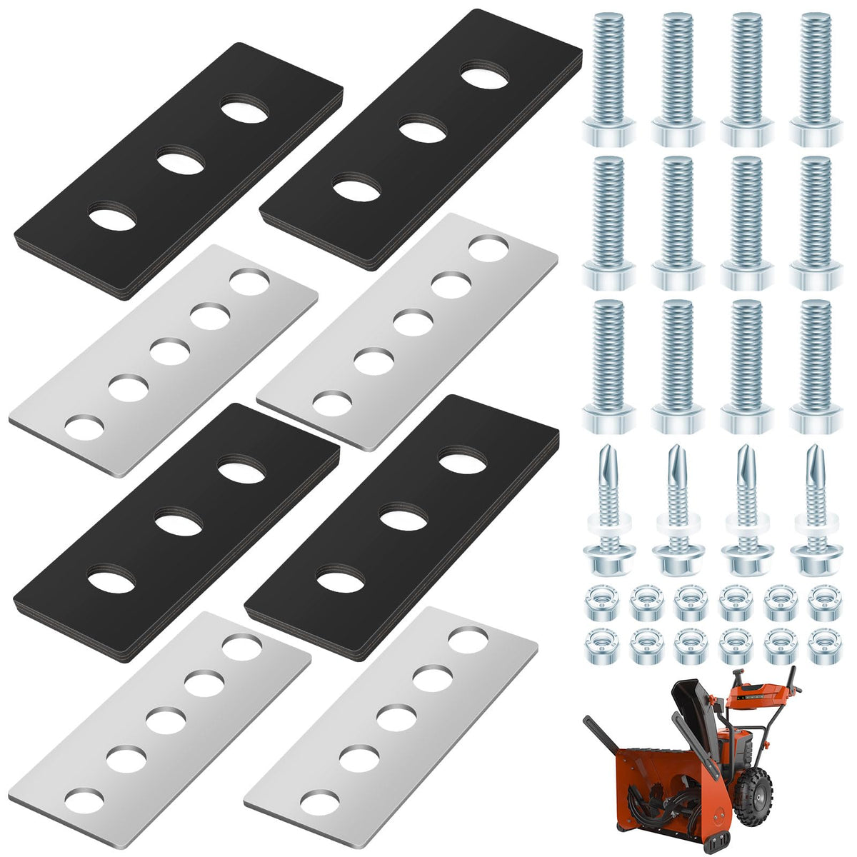 Huthbrother impeller kit with rubber paddles reduces blade gap for better throwing.