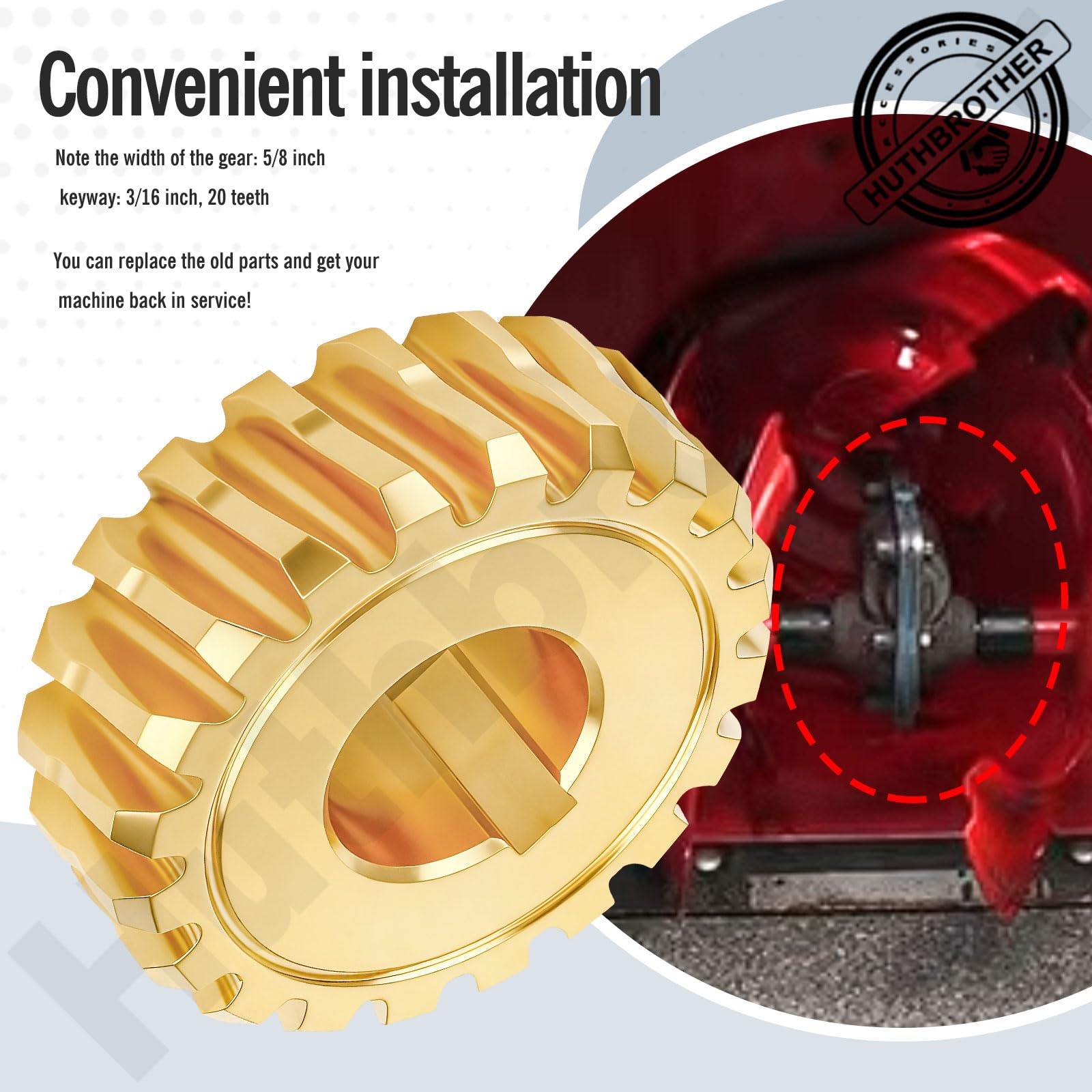 Huthbrother woodruff key slot ensures secure mounting on the output shaft.