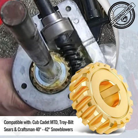 Huthbrother worm gear 717-0528 provides reliable torque for Cub Cadet and Craftsman snowblowers.
